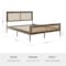 Martha Stewart Jax Queen Size Solid Wood Platform Bed w/Rattan Headboard and Footboard, Brown Gray MG-090022-Q-WOAK-MS - alternate 2
